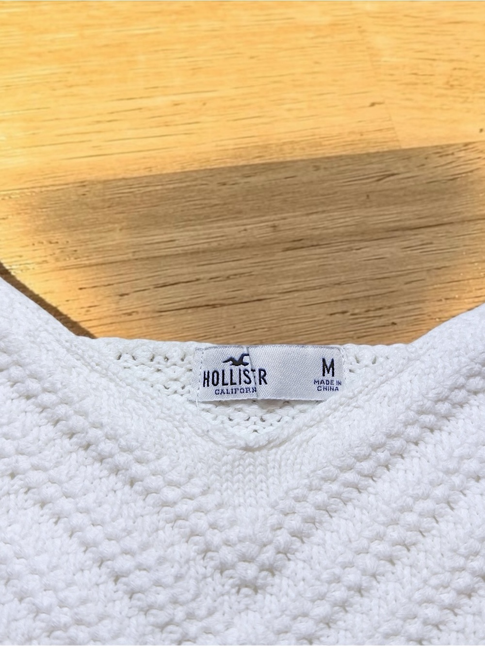Hollister White Crochet-Trim Knit Crop Tank - Picture 7 of 8